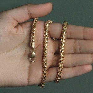 14k Yellow Solid Gold Diamond Cut Round Franco Chain (4.60 mm)