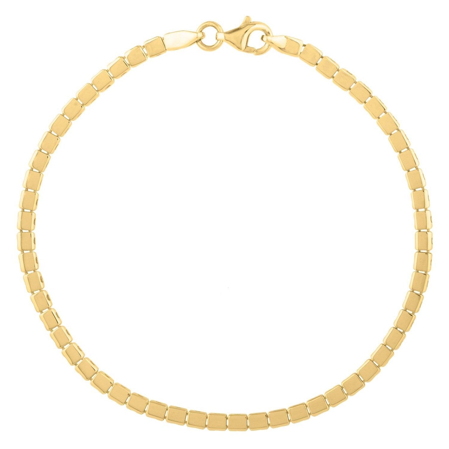 Mini Cube Bracelet in 14K Yellow Gold (2.60 mm)