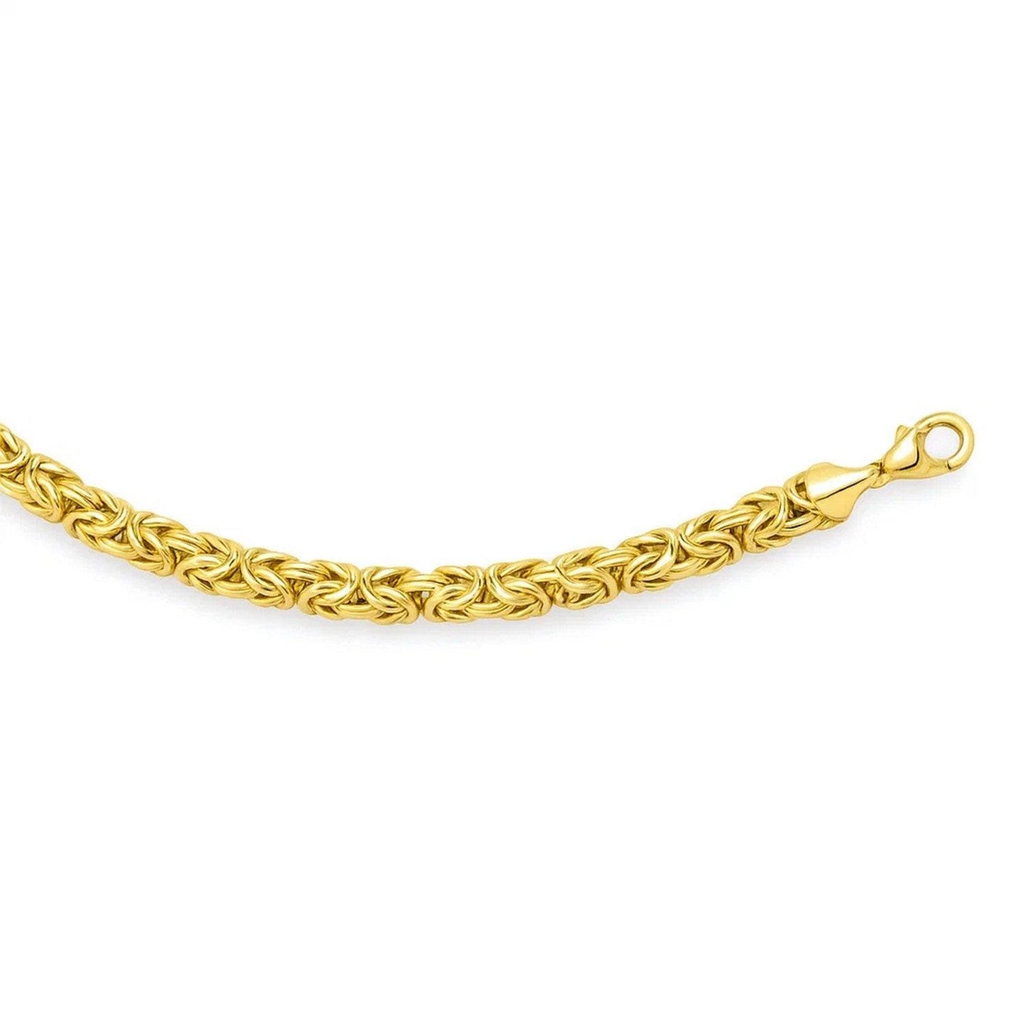 14k Yellow Gold Byzantine Link Shiny Bracelet (6.00 mm)
