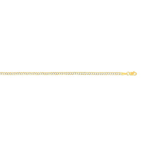 14k Two Tone Gold Pave Curb Chain (2.60 mm)