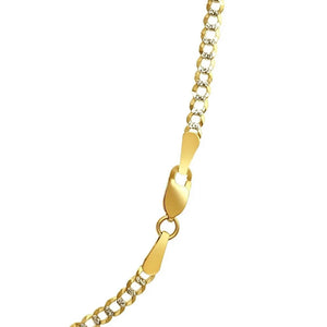 14k Two Tone Gold Pave Curb Chain (2.60 mm)