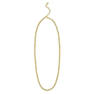 Two Tone Beaded Chain Necklace in 14K Gold