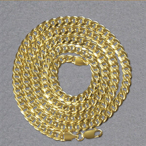 10k Yellow Gold Miami Cuban Semi Solid Chain (4.50 mm)