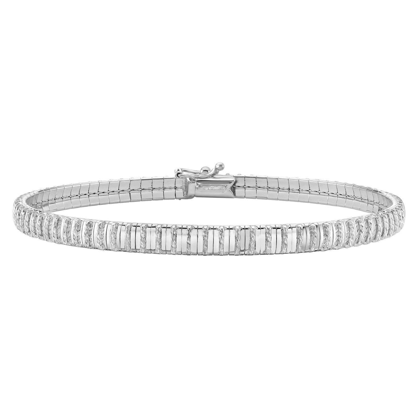 14K White Gold Mini Diamante Bracelet (4.00 mm)