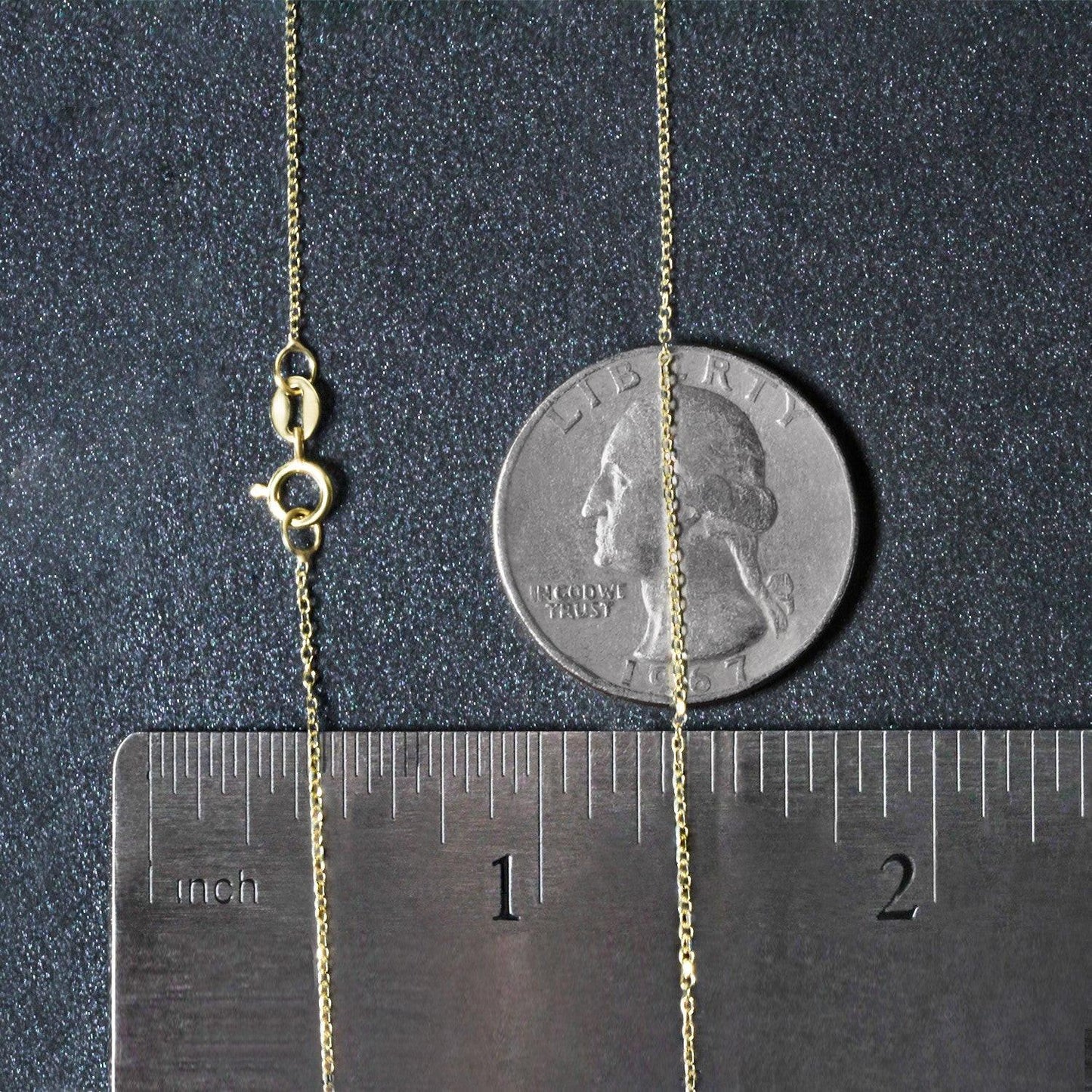 10k Yellow Gold Diamond Cut Cable Link Chain (0.87 mm)