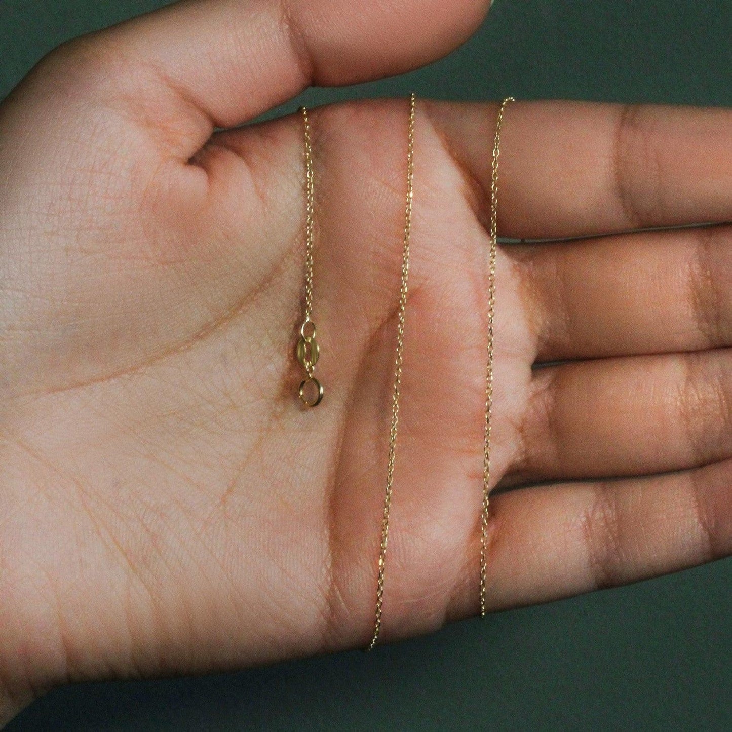 10k Yellow Gold Diamond Cut Cable Link Chain (0.87 mm)