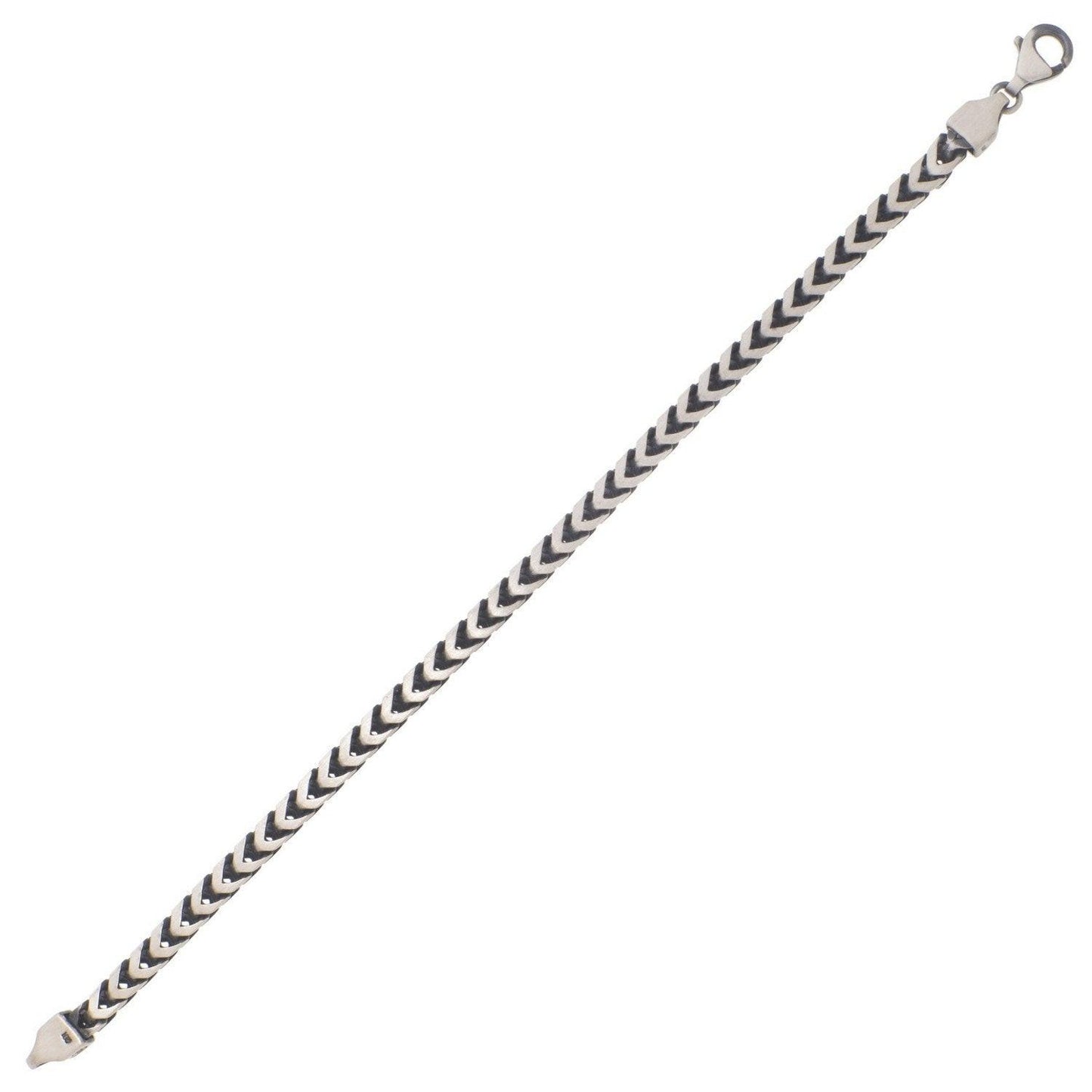 Sterling Silver Gunmetal Finish Franco Link Chain (4.60 mm)