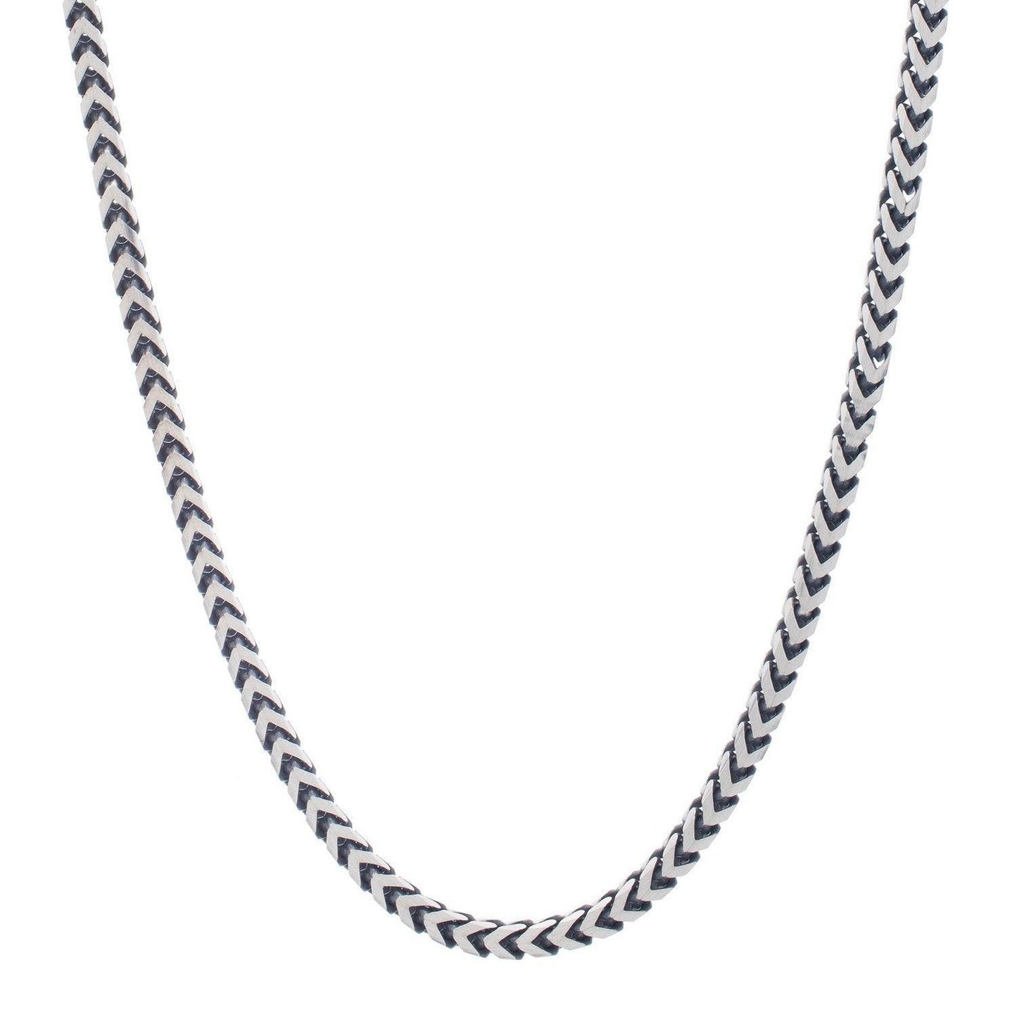 Sterling Silver Gunmetal Finish Franco Link Chain (4.60 mm)