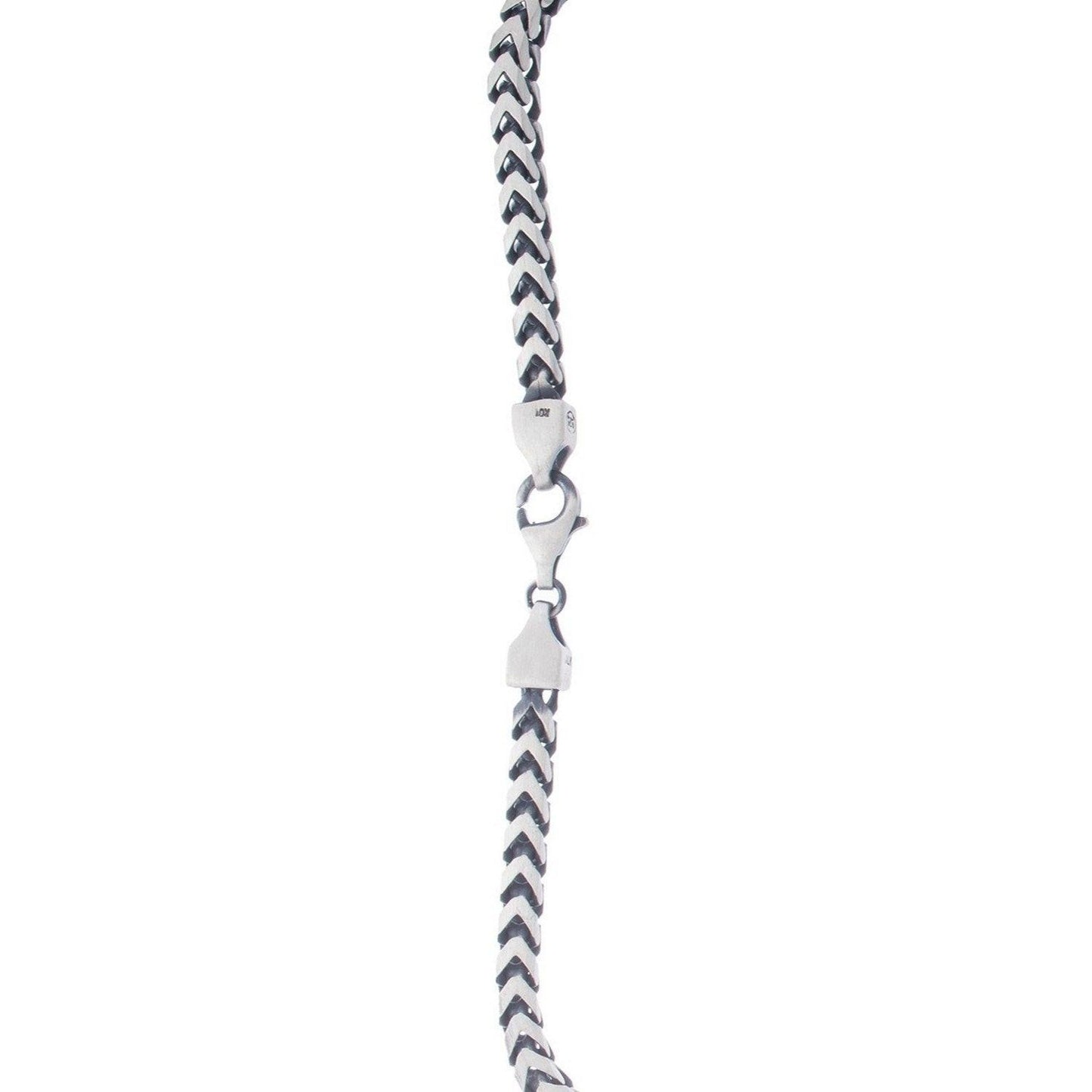Sterling Silver Gunmetal Finish Franco Link Chain (4.60 mm)