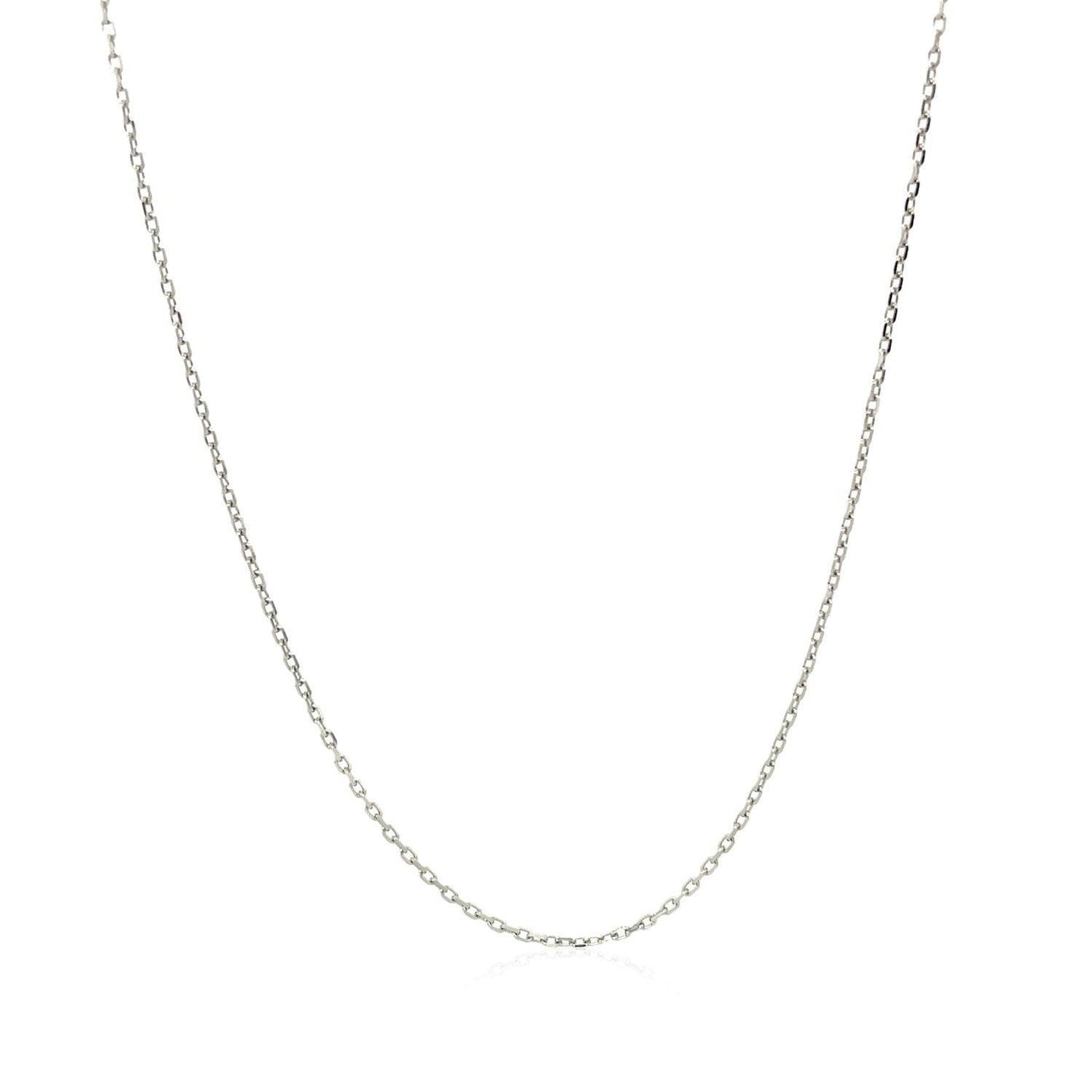 18k White Gold Diamond Cut Cable Link Chain (0.80 mm)