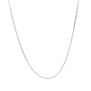 18k White Gold Diamond Cut Cable Link Chain (0.80 mm)