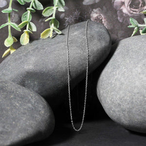 18k White Gold Diamond Cut Cable Link Chain (0.80 mm)