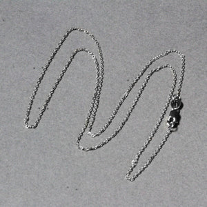 18k White Gold Diamond Cut Cable Link Chain (0.80 mm)