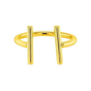 14k Yellow Gold Open Ring with Bars