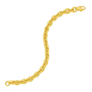 14K Yellow Gold Mirror Rolo Link Chain Bracelet (7.30 mm)