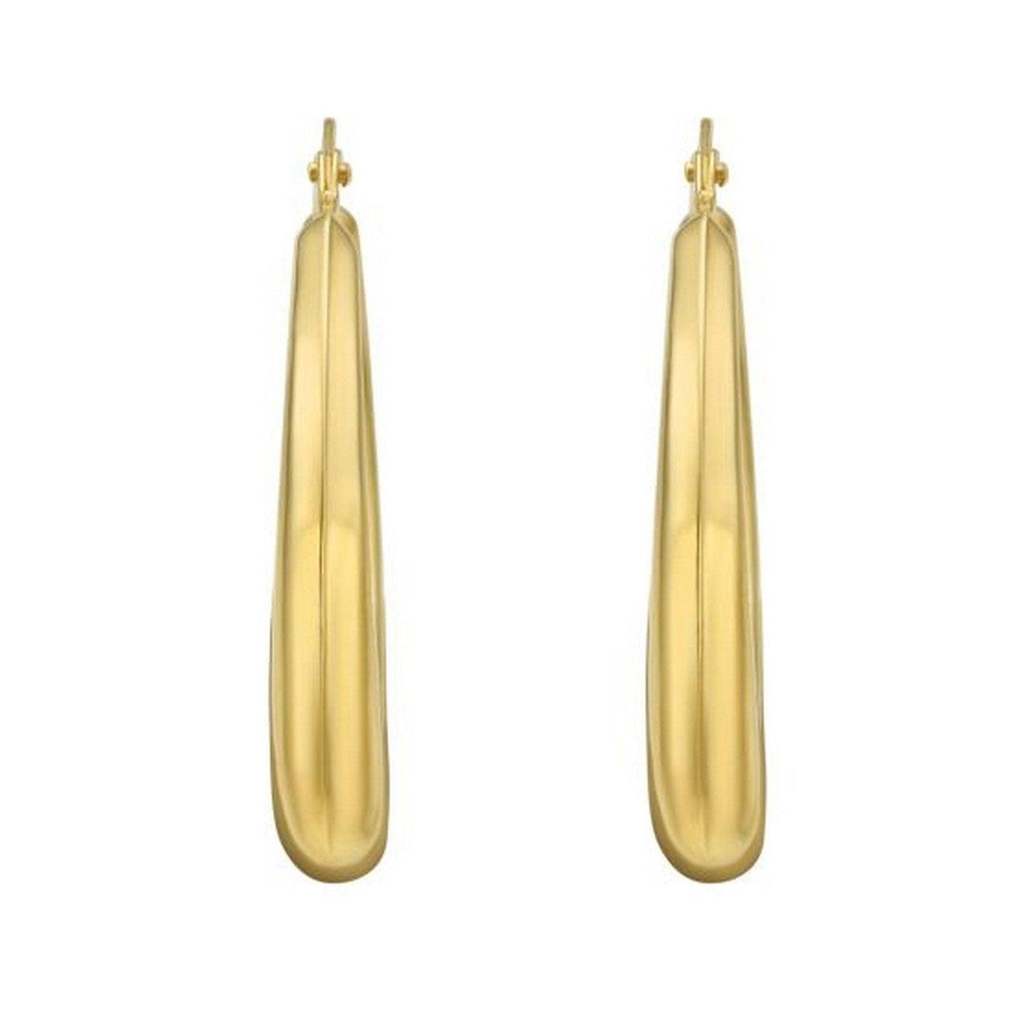 14K Yellow Gold Round Back to Back Hoop Earrings