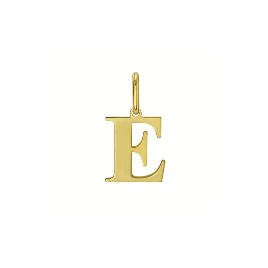 14K Yellow Gold Initial E Charm Pendant
