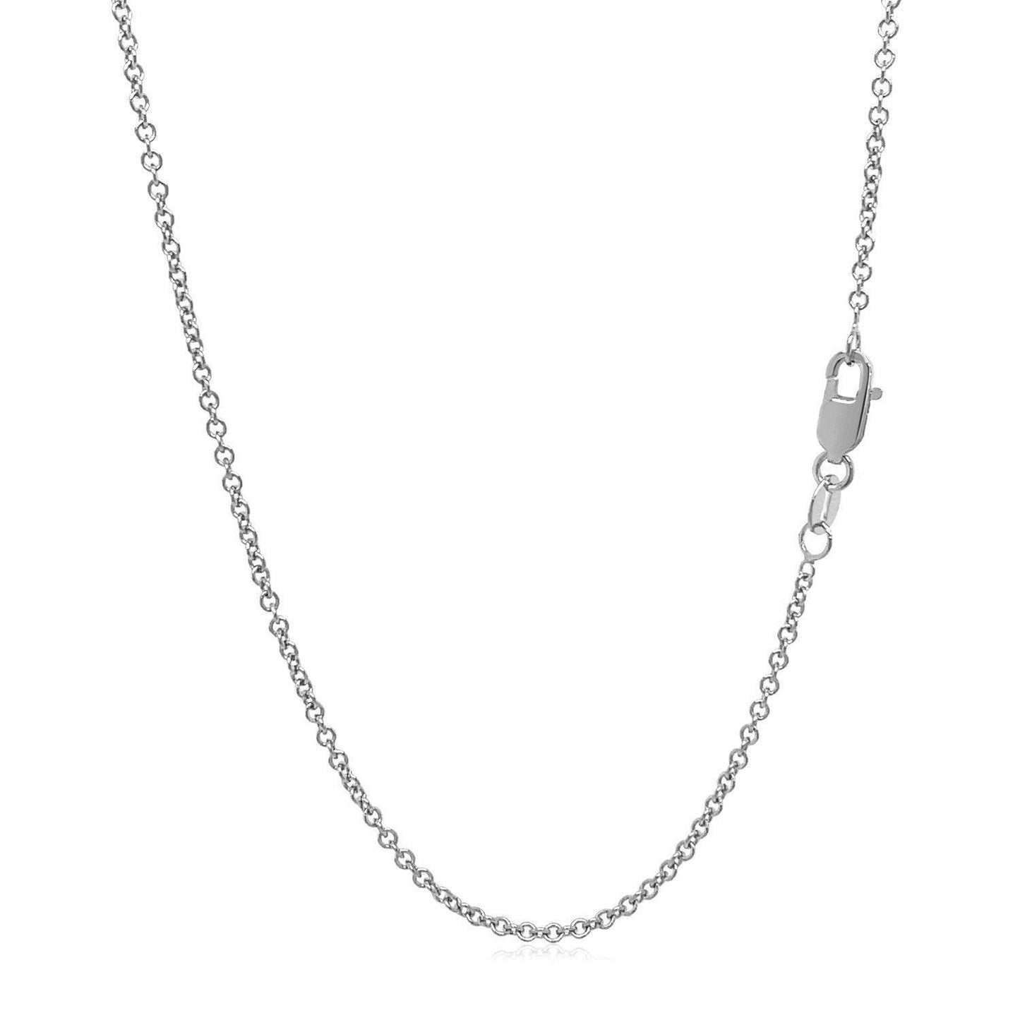 Sterling Silver Rhodium Plated Round Cable Chain (1.50 mm)