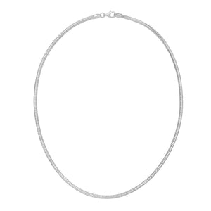 Sterling Silver Rhodium Plated Octagonal Snake Chain (3.00 mm)