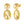 Sterling Silver Rhodium Plated Puffed Oval Double Button Drop Earrings