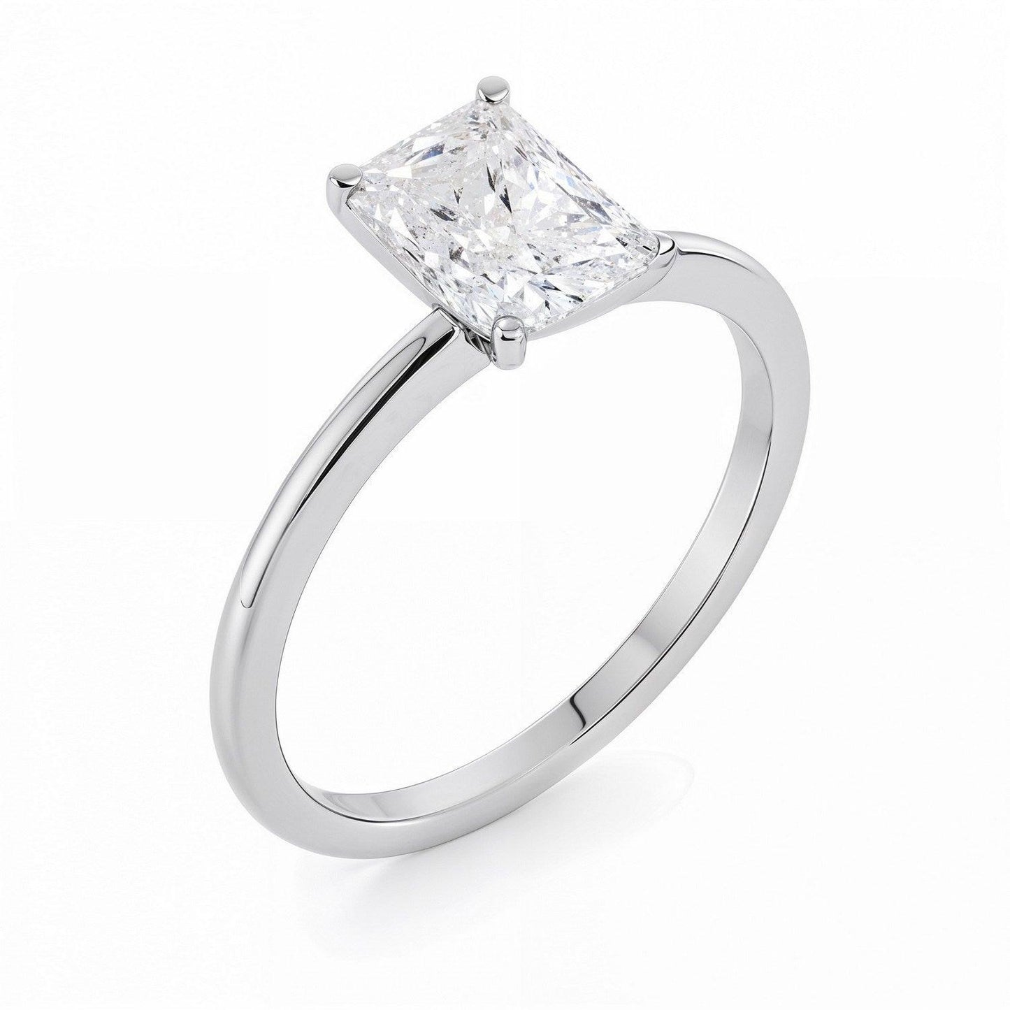 2 Carat Radiant Lab Grown IGI G/VS1 Diamond Solitaire Ring in 10K White Gold