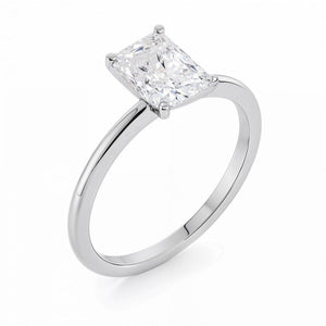 2 Carat Radiant Lab Grown IGI G/VS1 Diamond Solitaire Ring in 10K White Gold