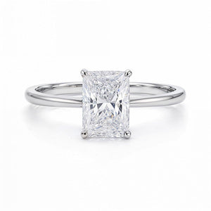 2 Carat Radiant Lab Grown IGI G/VS1 Diamond Solitaire Ring in 10K White Gold