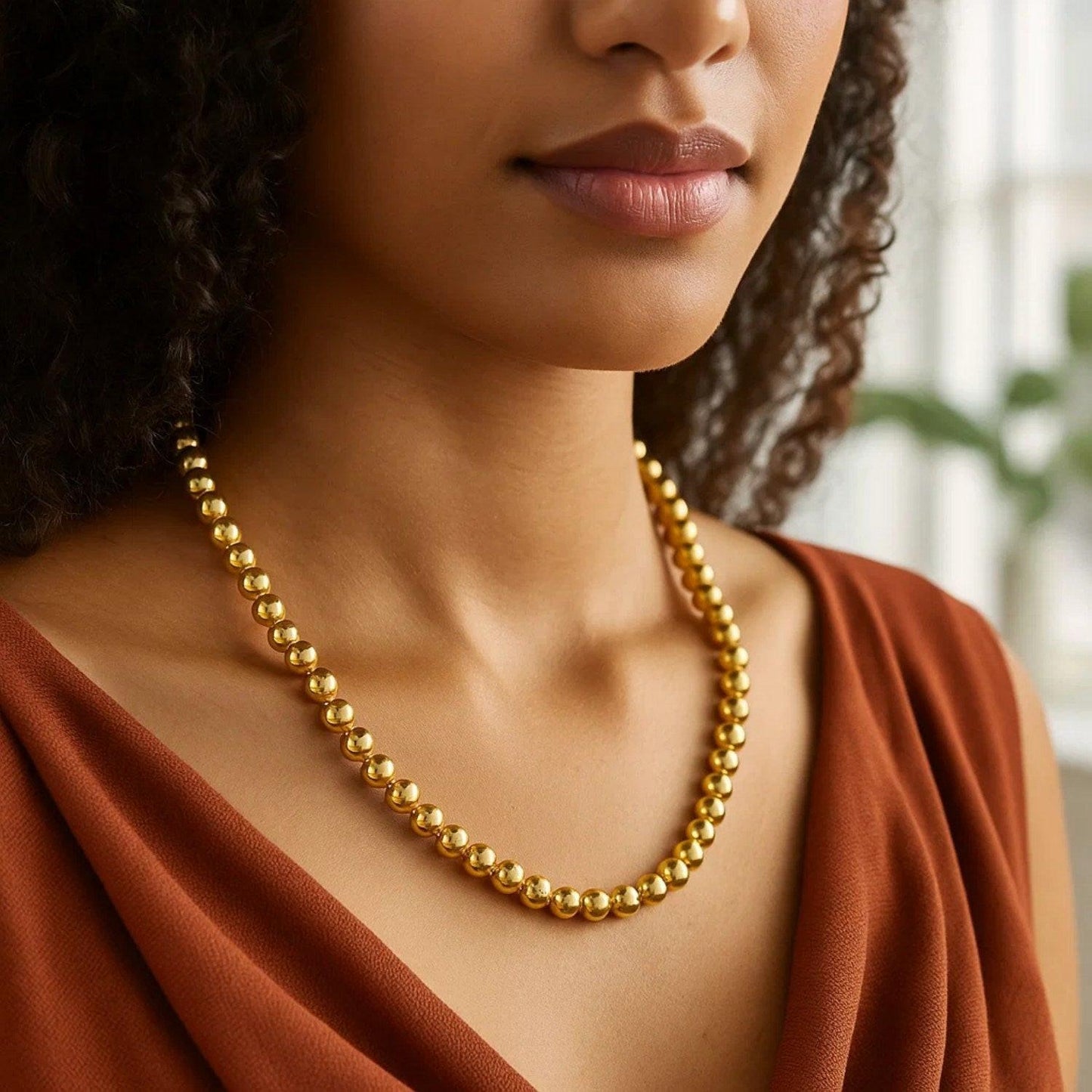 14k Yellow Gold Bead Chain (8mm)