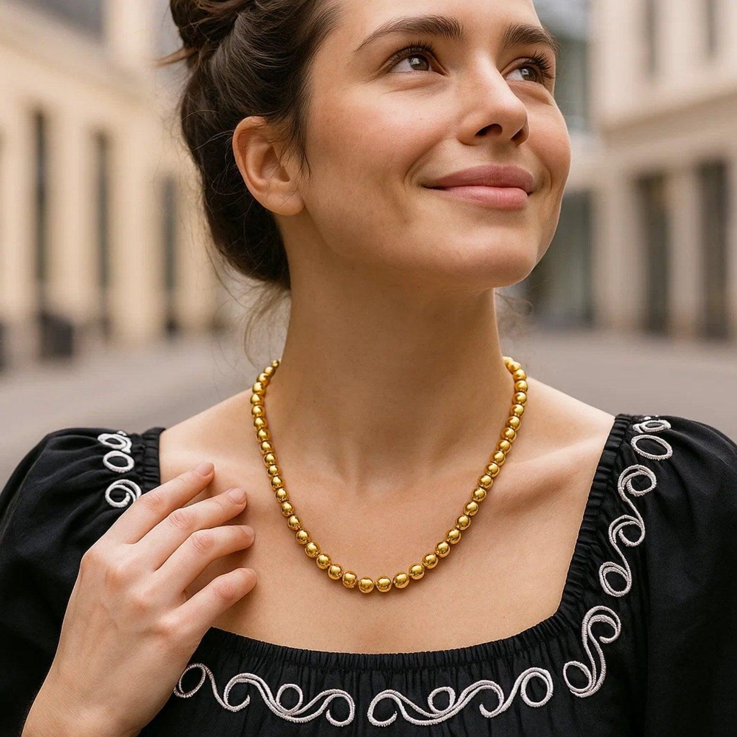 14k Yellow Gold Bead Chain (8mm)