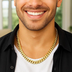 14k Yellow Gold Classic Miami Cuban Solid Chain (9.20 mm)