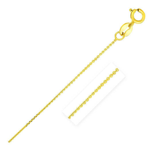 14k Yellow Gold Diamond Cut Cable Link Chain (0.68 mm)