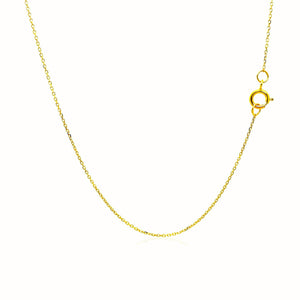 14k Yellow Gold Diamond Cut Cable Link Chain (0.68 mm)