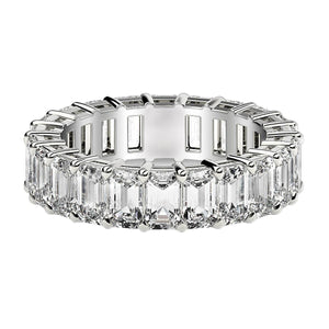 Emerald Cut Lab Grown Diamond Eternity Ring in 14k White Gold (6 cttw FG/VS2)