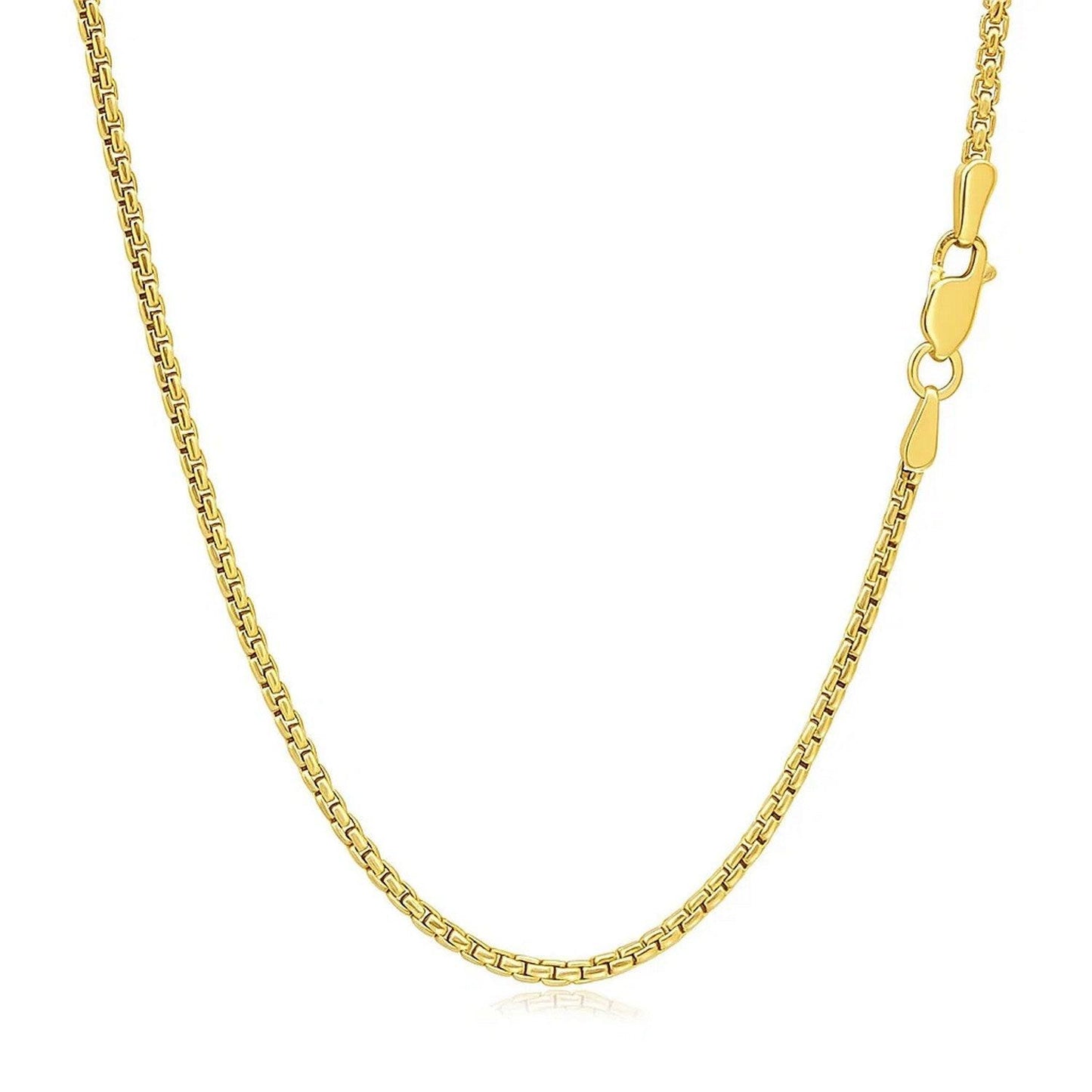 14k Yellow Gold Solid Round Box Chain (1.6 mm)