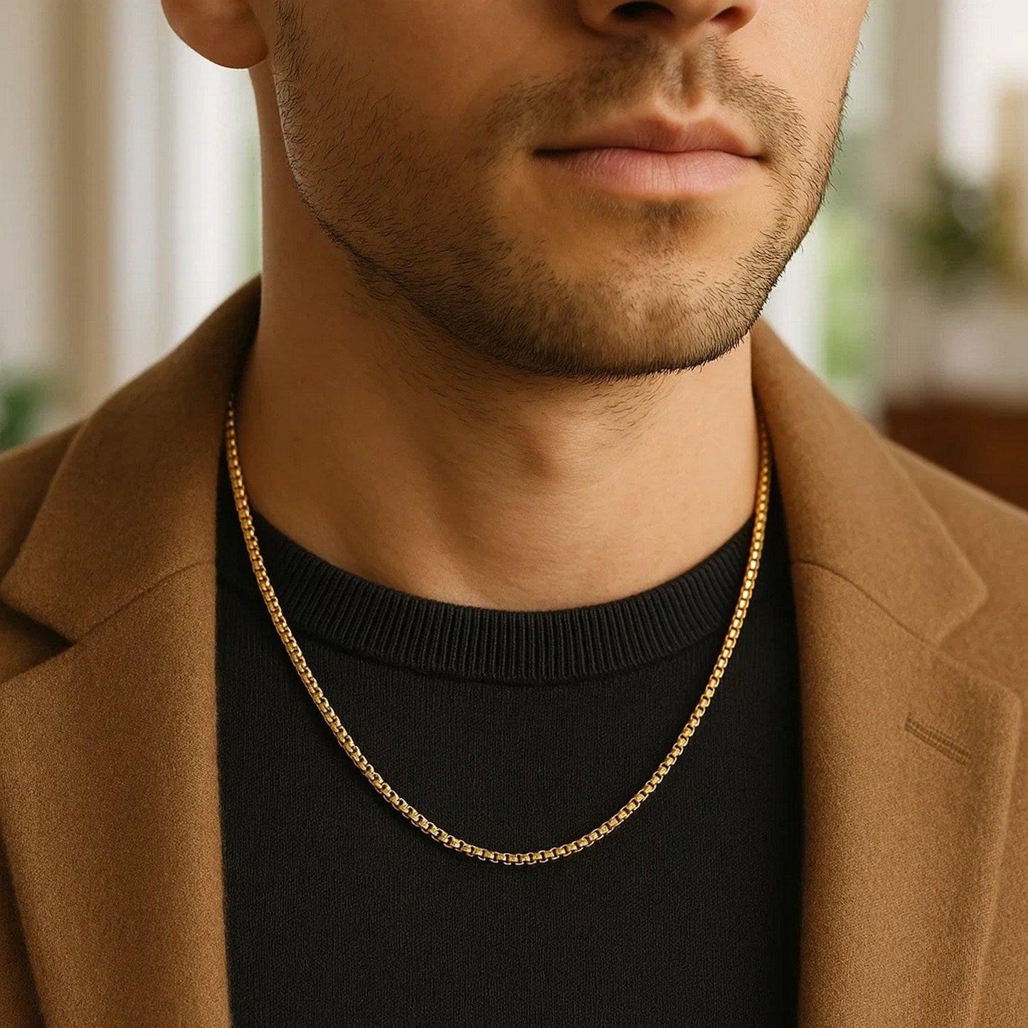 14k Yellow Gold Solid Round Box Chain (1.6 mm)