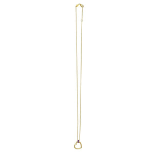 Amethyst Baguette Heart Necklace in 14K Yellow Gold