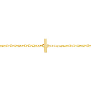 14K Yellow Gold Mini Initial I Bracelet