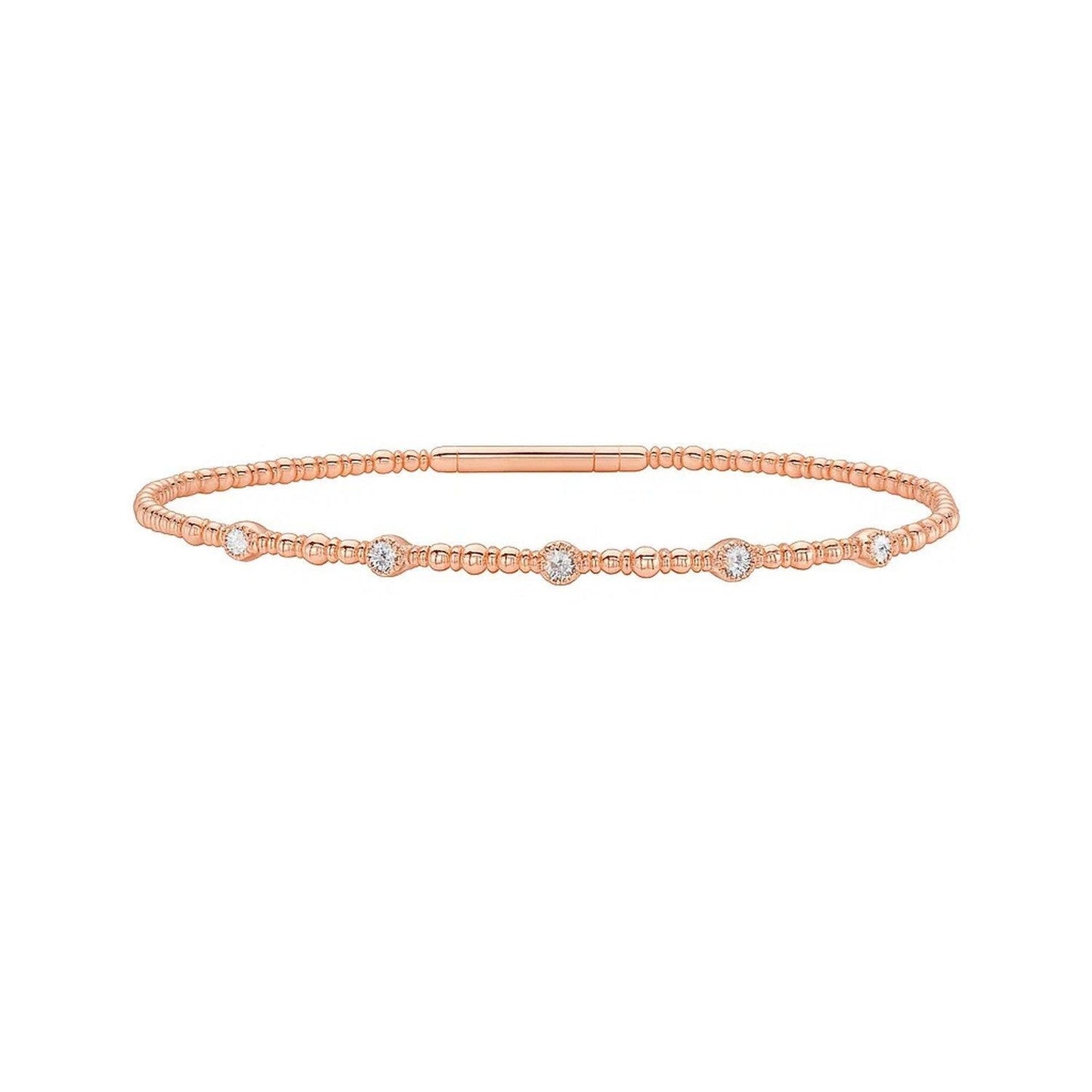 Classic 14K Rose Gold Beaded Bracelet