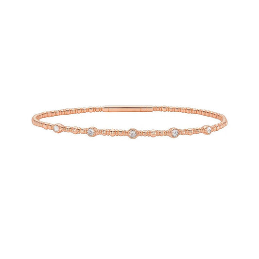 Classic 14K Rose Gold Beaded Bracelet