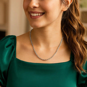 Sterling Silver Rhodium Plated French Cable Chain (3.40 mm)