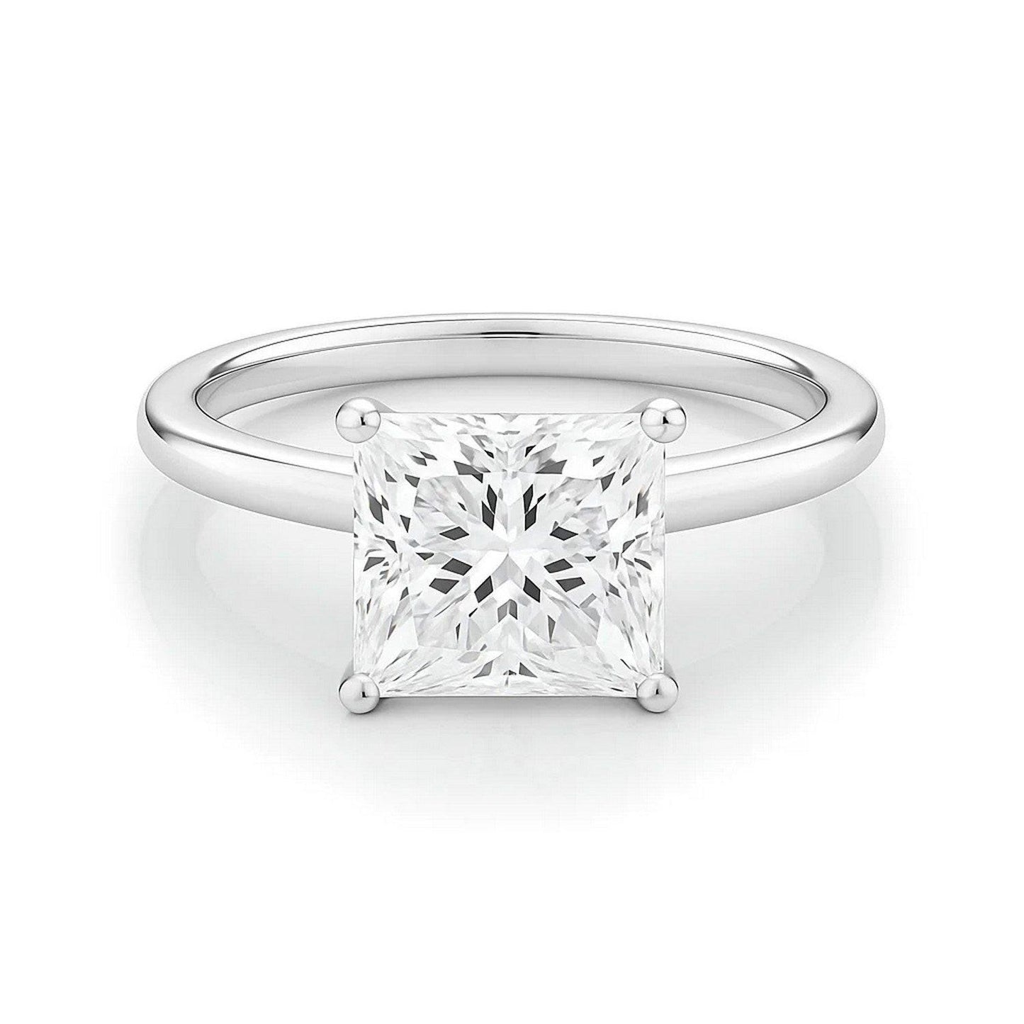 3 Carat Princess Lab Grown IGI G/VS1 Diamond Solitaire Ring in 10K White Gold