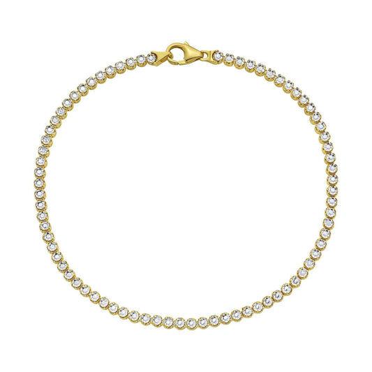 14K Two Tone Gold Diamon Oro Tennis Bracelet (2.40 mm)