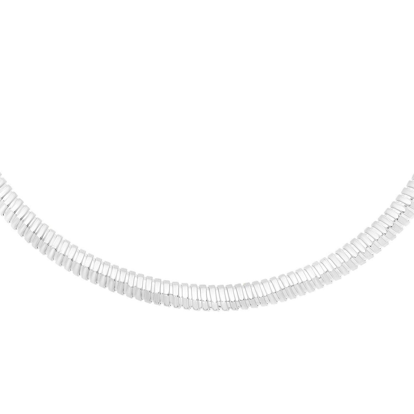 Sterling Silver Rhodium Plated Tubogas Fancy Necklace